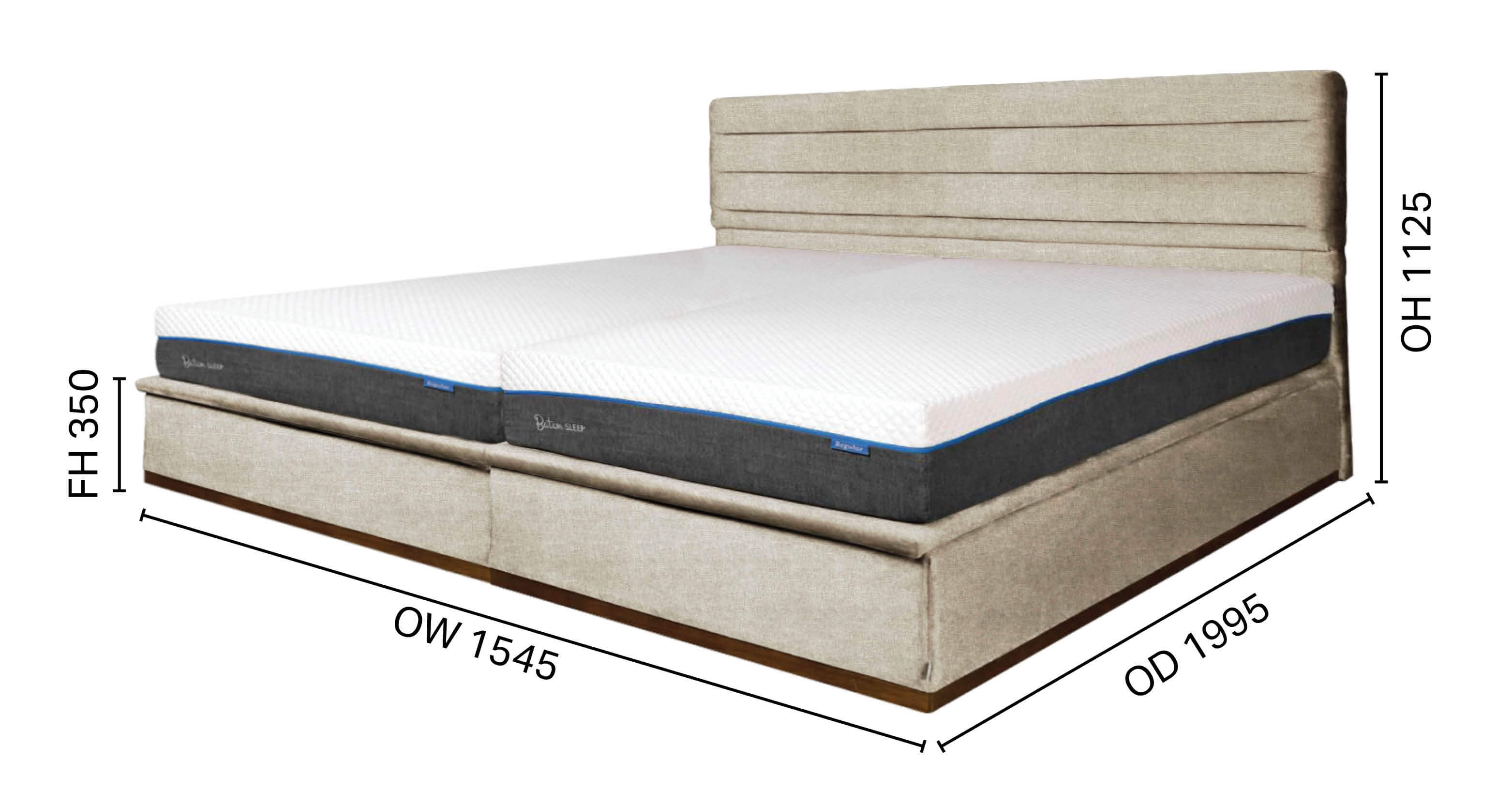 Ascot Bed Frame with Headboard - Queen